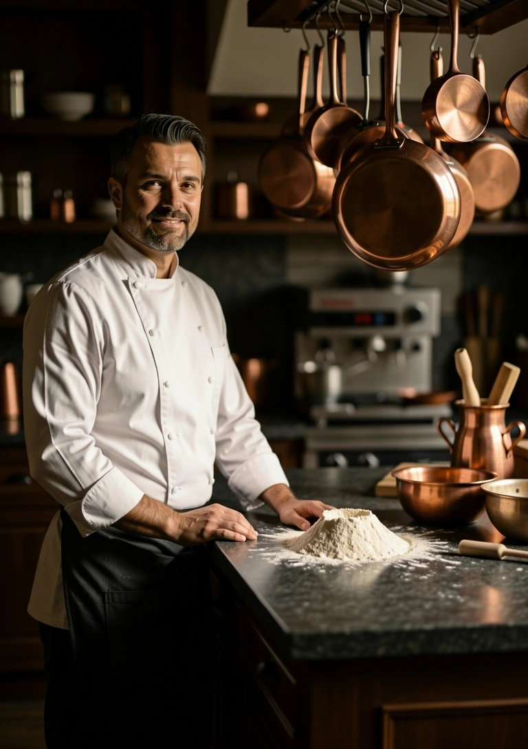 Instruktor gotowania przy pracy