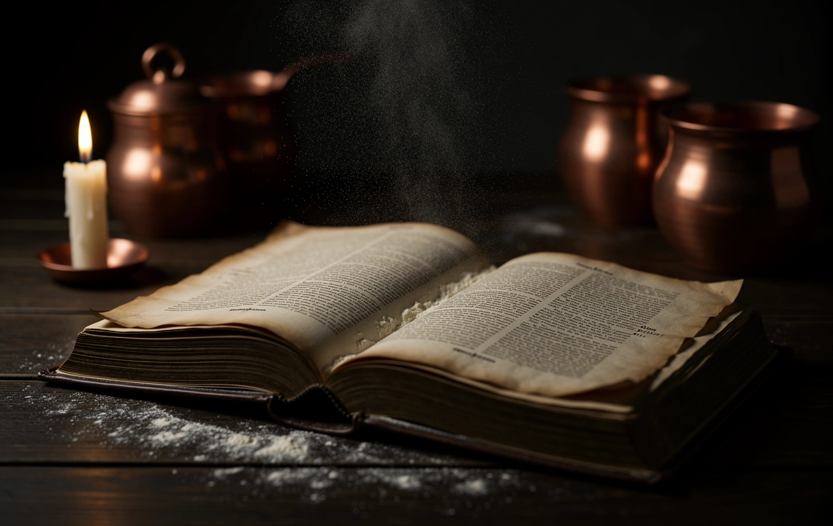 Archiwalna dokumentacja kulinarna w miękkim świetle